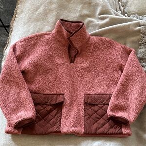 Madewell Coral Fleece Pullover